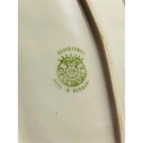 Vintage, German Celebrate Rose Design Lusterware Long Oval Bowl - Picture 5 of 5